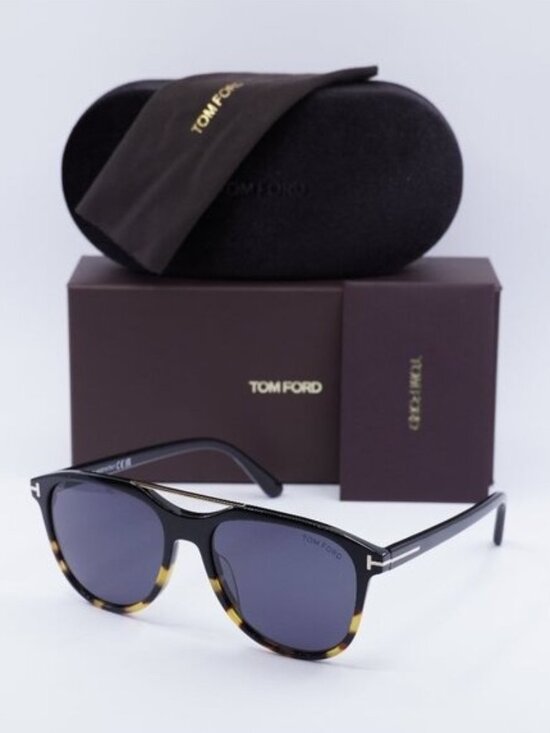 Tom Ford FT1098 05A Damian-02 Aviator Sunglasses - Black/Havana/Smoke main image 5